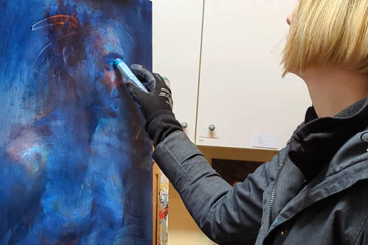 Cara Bain "playing" in studio
