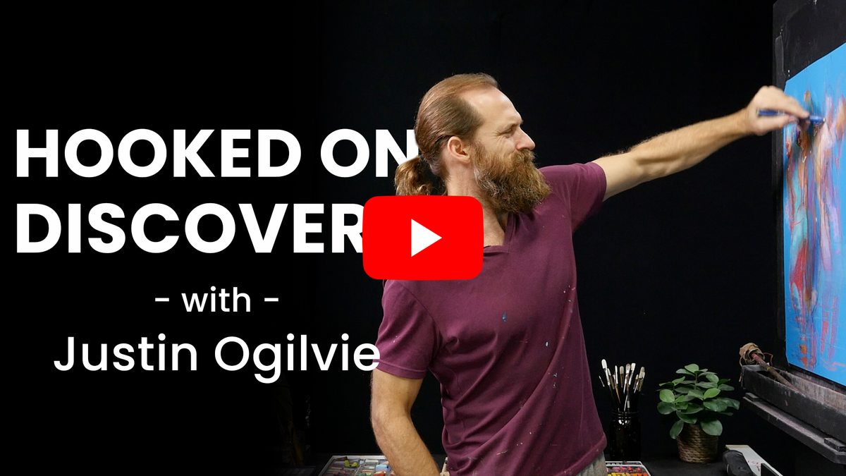 Justin Ogilvie working in his studio.