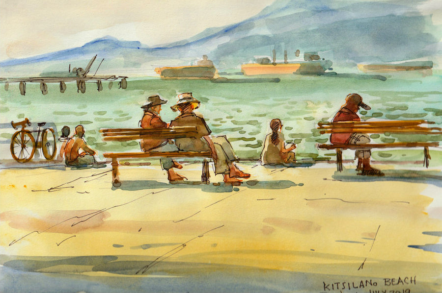 An Urban Sketch of Kitsilano Beach