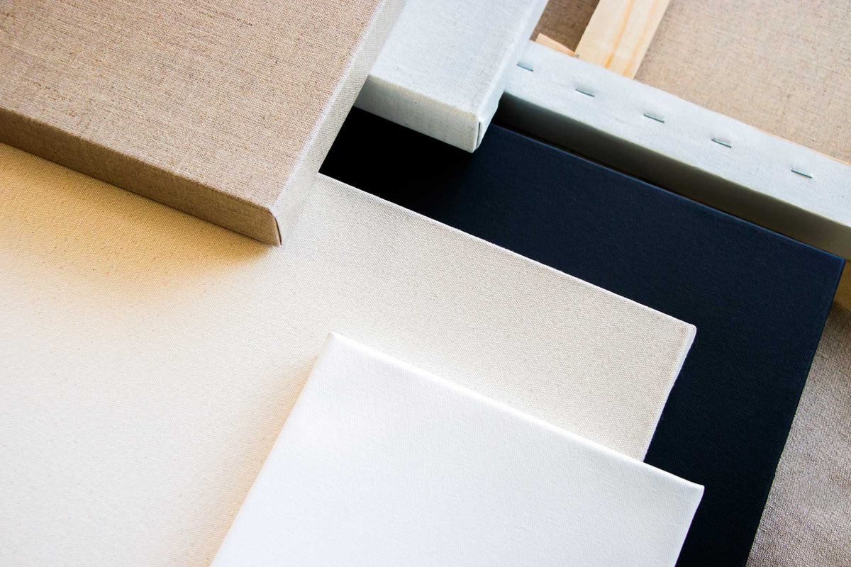 A stacked selection of quality canvases for artists at Opus Art Supplies
