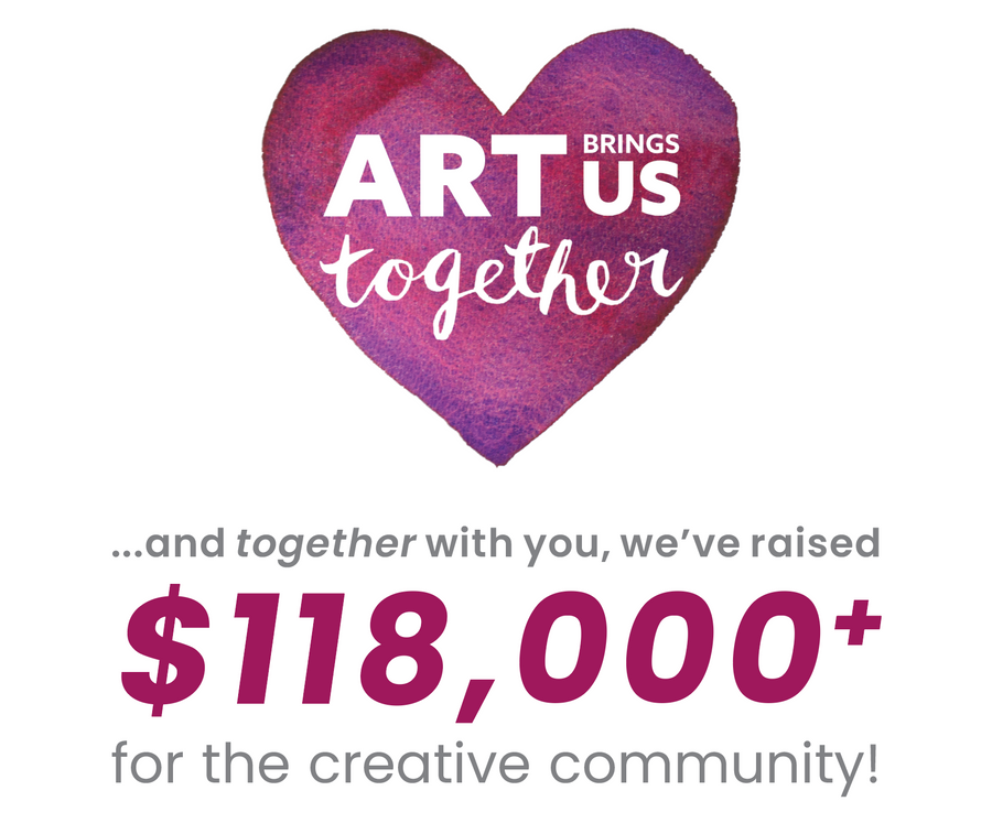 Purple Hearts Painted in Watercolour to Show Love For The Art Brings Us Together Program