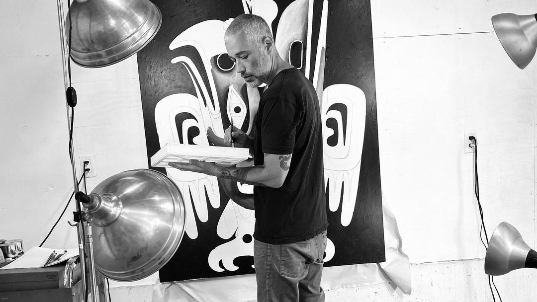 Shawn Hunt working in studio.