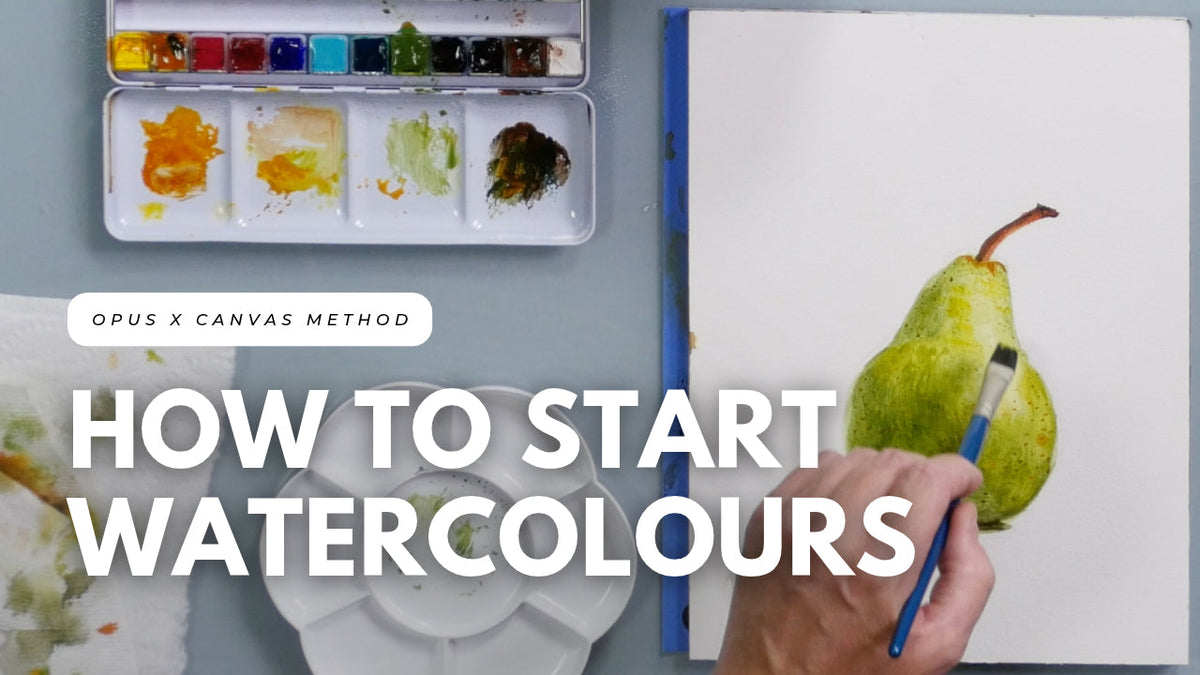 Watercolour for beginners demo: painting a pear with the Opus Essential Deluxe Watercolour Set