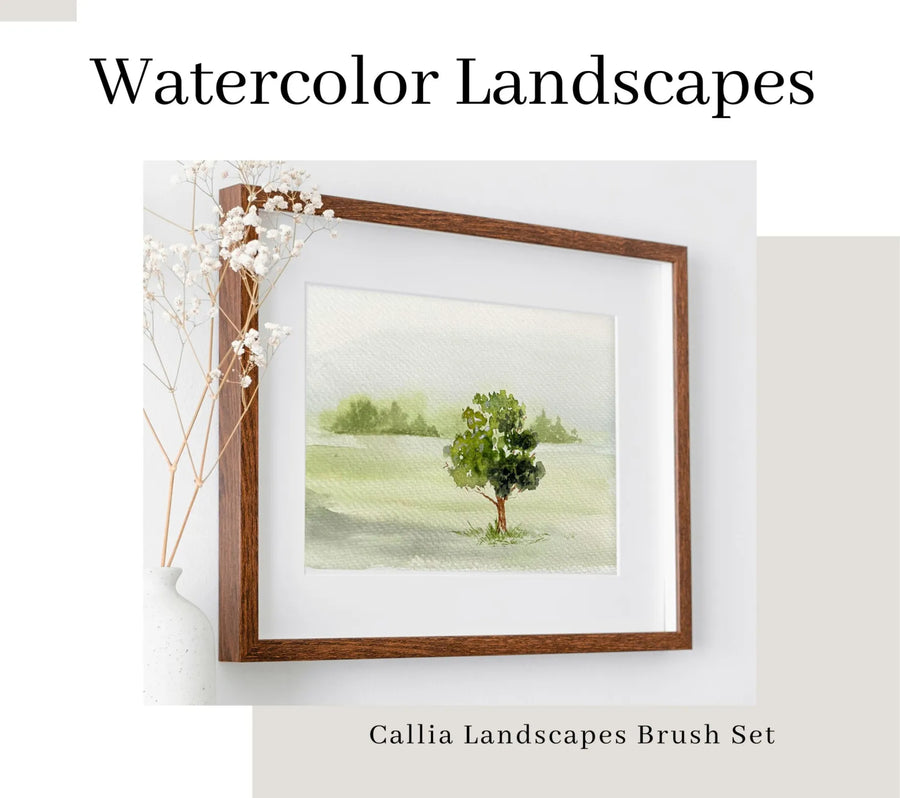 Ten-Minute Watercolour Landscape with Willow Wolfe Callia Artist Brushes