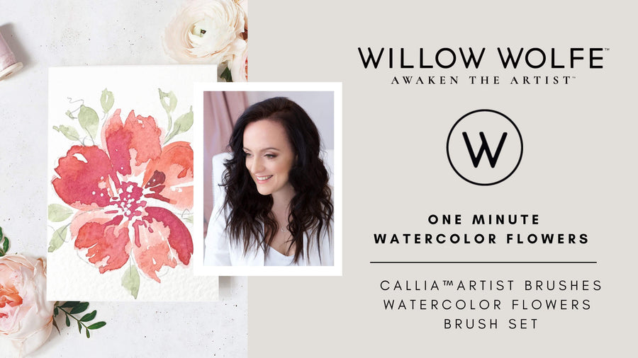 One minute watercolour flowers with Willow Wolfe.