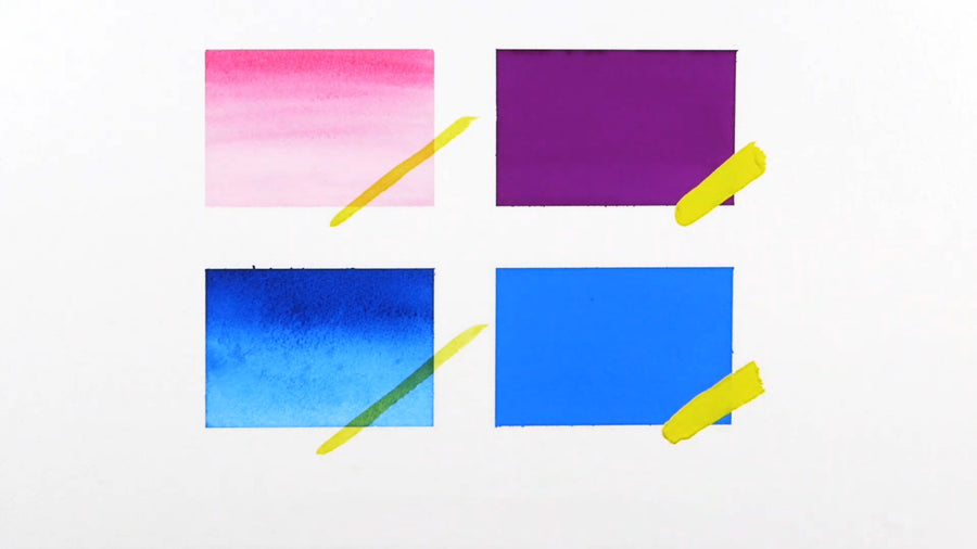 comparing watercolour and gouache