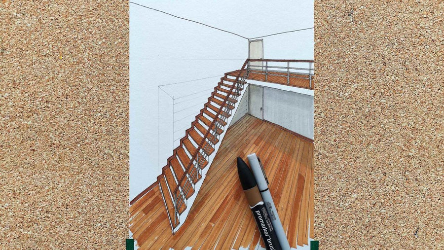 Staircase Drawing by Robert Bernal