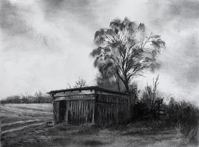 Landscape Drawing with Charcoal