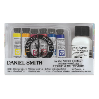Daniel Smith Essentials Mixing Set of 6 watercolors with 1oz Watercolor Ground