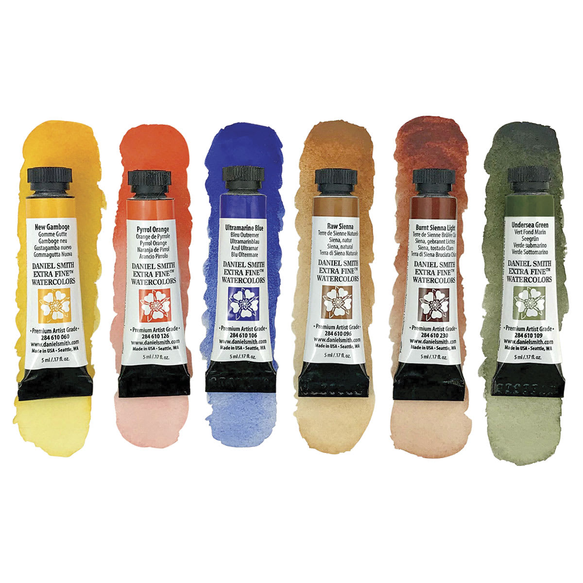 Daniel Smith Prafull Sawant Master Set of 6 colors laid out