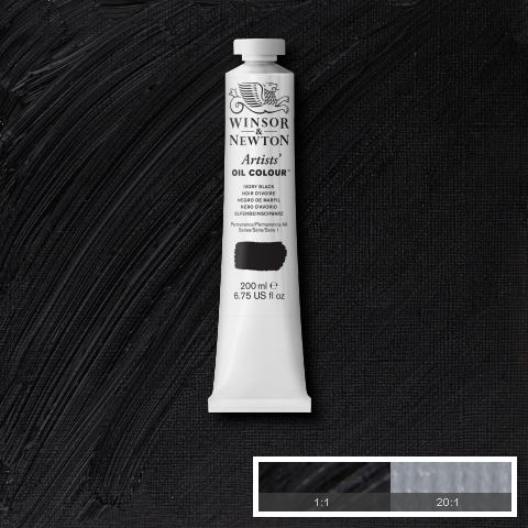 Winsor & Newton Artists' Oil Colours - Black or Grey or Blue