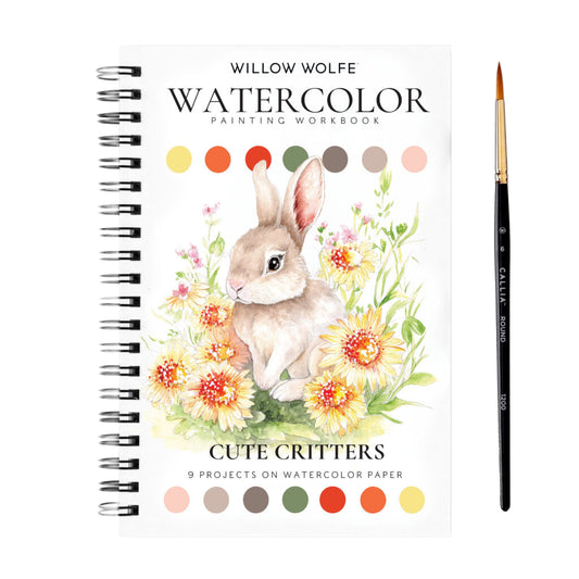 Willow Wolfe Watercolor Workbook - Cute Critters