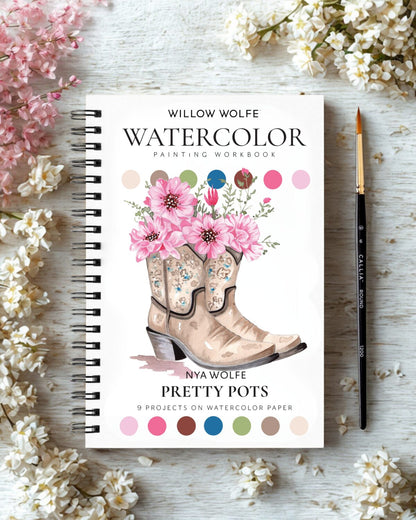 Willow Wolfe Watercolor Workbook - Pretty Pots