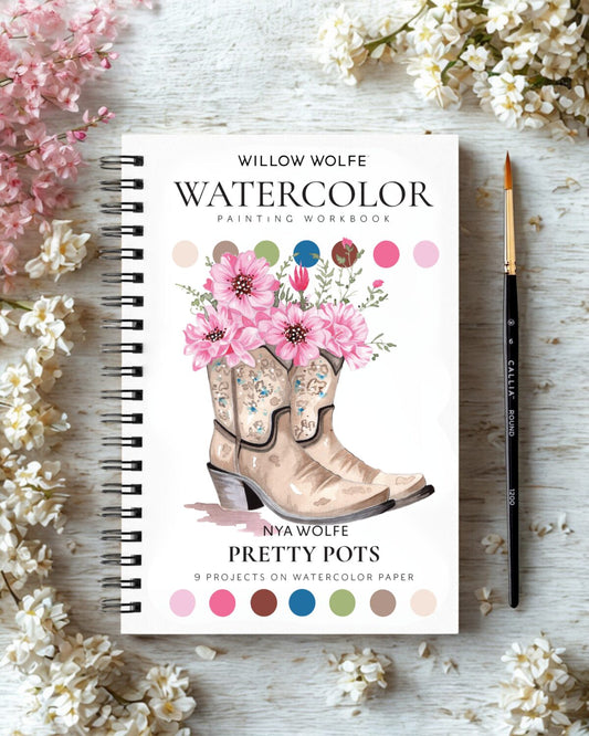 Willow Wolfe Watercolor Workbook - Pretty Pots