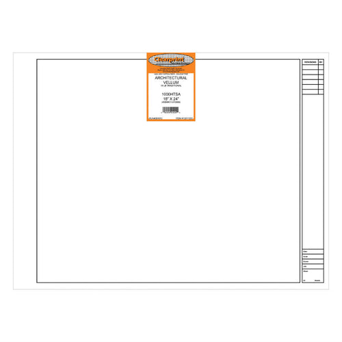 Clearprint HTS-A Drafting & Design Vellum Sheet 18" x 24" 16lb