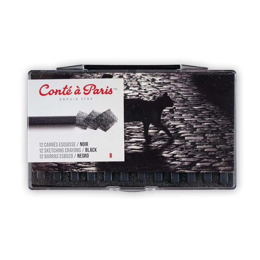 Conté à Paris - Sketching Pastel Carré Set of 12 - Black B