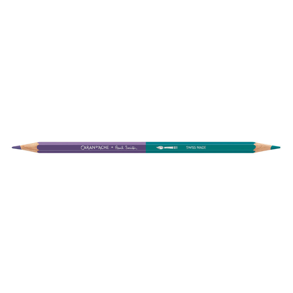 Caran d'Ache Paul Smith Crayon Bicolore Set de 12 (24 Couleurs) avec Pinceau - Édition Limitée