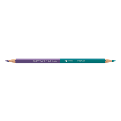 Caran d'Ache Paul Smith Crayon Bicolore Set de 12 (24 Couleurs) avec Pinceau - Édition Limitée