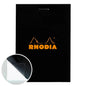 Rhodia No.11 staplebound grid notepad with black cover