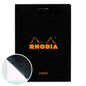 Rhodia No.11 staplebound lined notepad with black cover