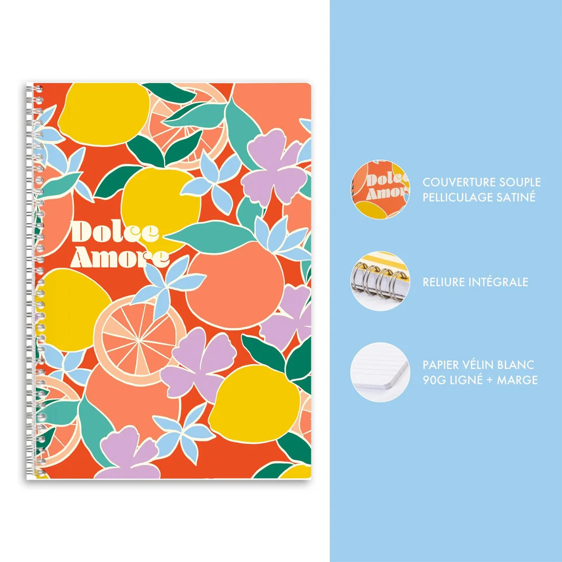 Clairefontaine Dolce Amore Assorted Spiralbound Notebooks 21x29.7cm