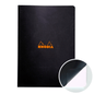 Rhodia side staplebound lined notebook A4 with black cover