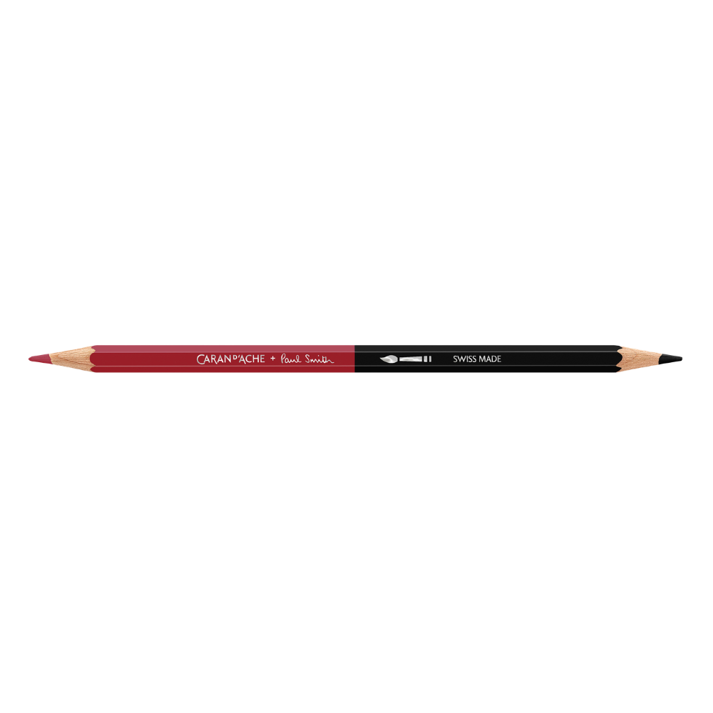 Caran d'Ache Paul Smith Crayon Bicolore Set de 12 (24 Couleurs) avec Pinceau - Édition Limitée