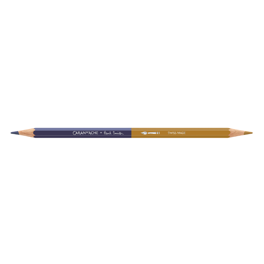 Caran d'Ache Paul Smith Crayon Bicolore Set de 12 (24 Couleurs) avec Pinceau - Édition Limitée