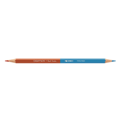 Caran d'Ache Paul Smith Crayon Bicolore Set de 12 (24 Couleurs) avec Pinceau - Édition Limitée