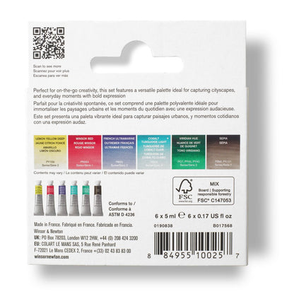Winsor & Newton Aquarelles Professionnelles Esquisse Urbaine - Coffret de 6 tubes
