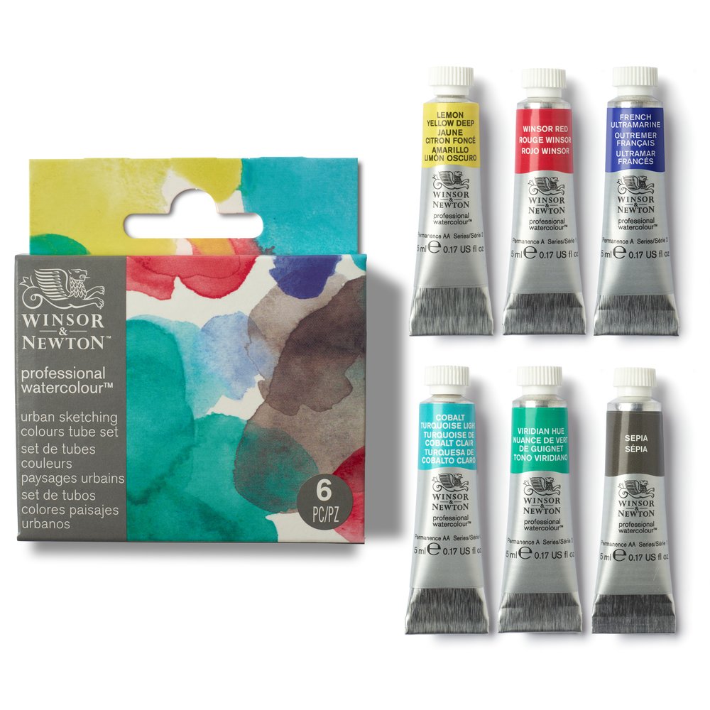 Winsor & Newton Aquarelles Professionnelles Esquisse Urbaine - Coffret de 6 tubes