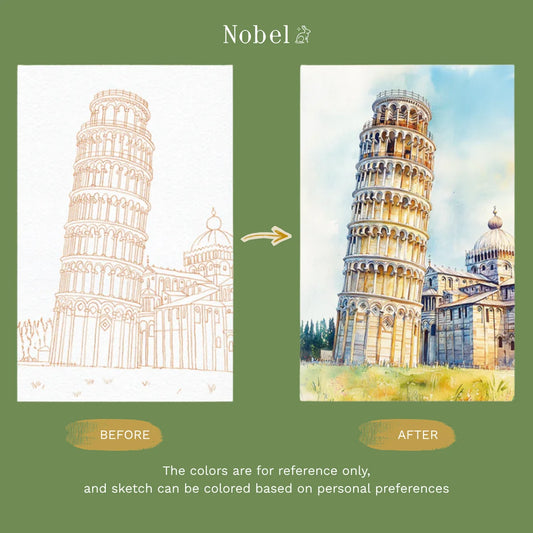 Nobel Watercolor Painting Cards Kit - European Travel Logs