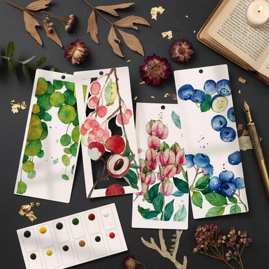 Nobel Watercolor Painting Cards Kit - Leafy Bookmarks