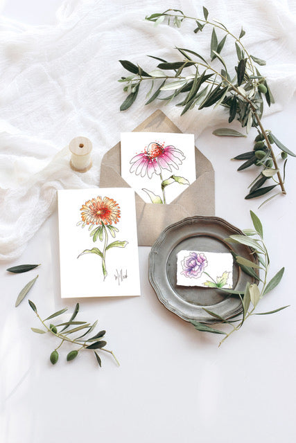 Watercolor Card Class: Ink & Wash Florals with Willow Wolfe