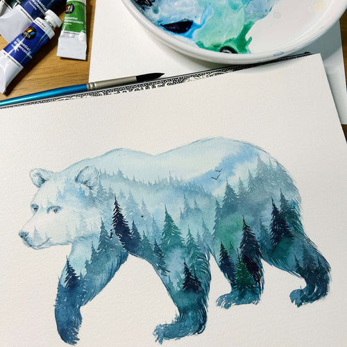 Double Exposure Watercolours with Elena Markelova