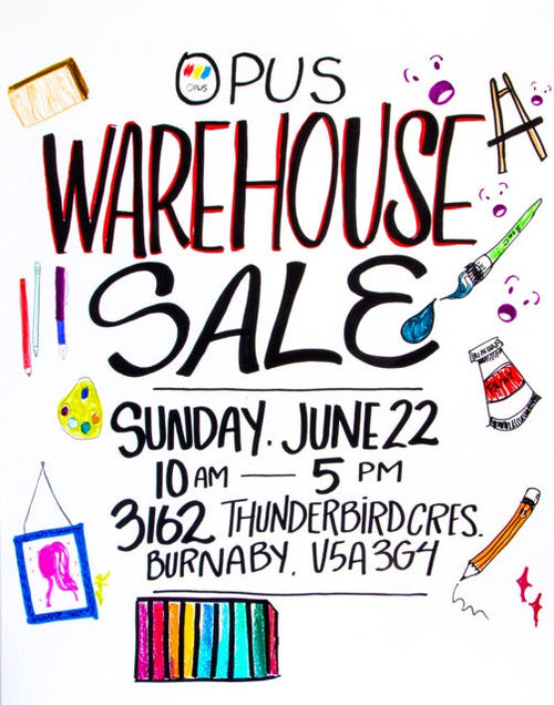 Opus Warehouse Sale – One Day Only!