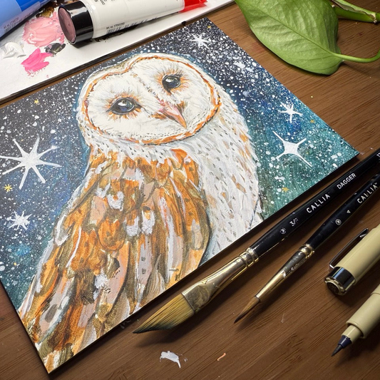 Painting an Owl with Vic Hollins