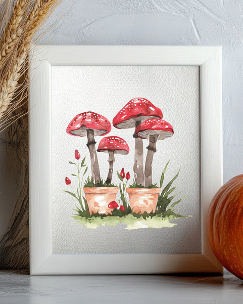 Fall Watercolour Mushrooms with Willow Wolfe