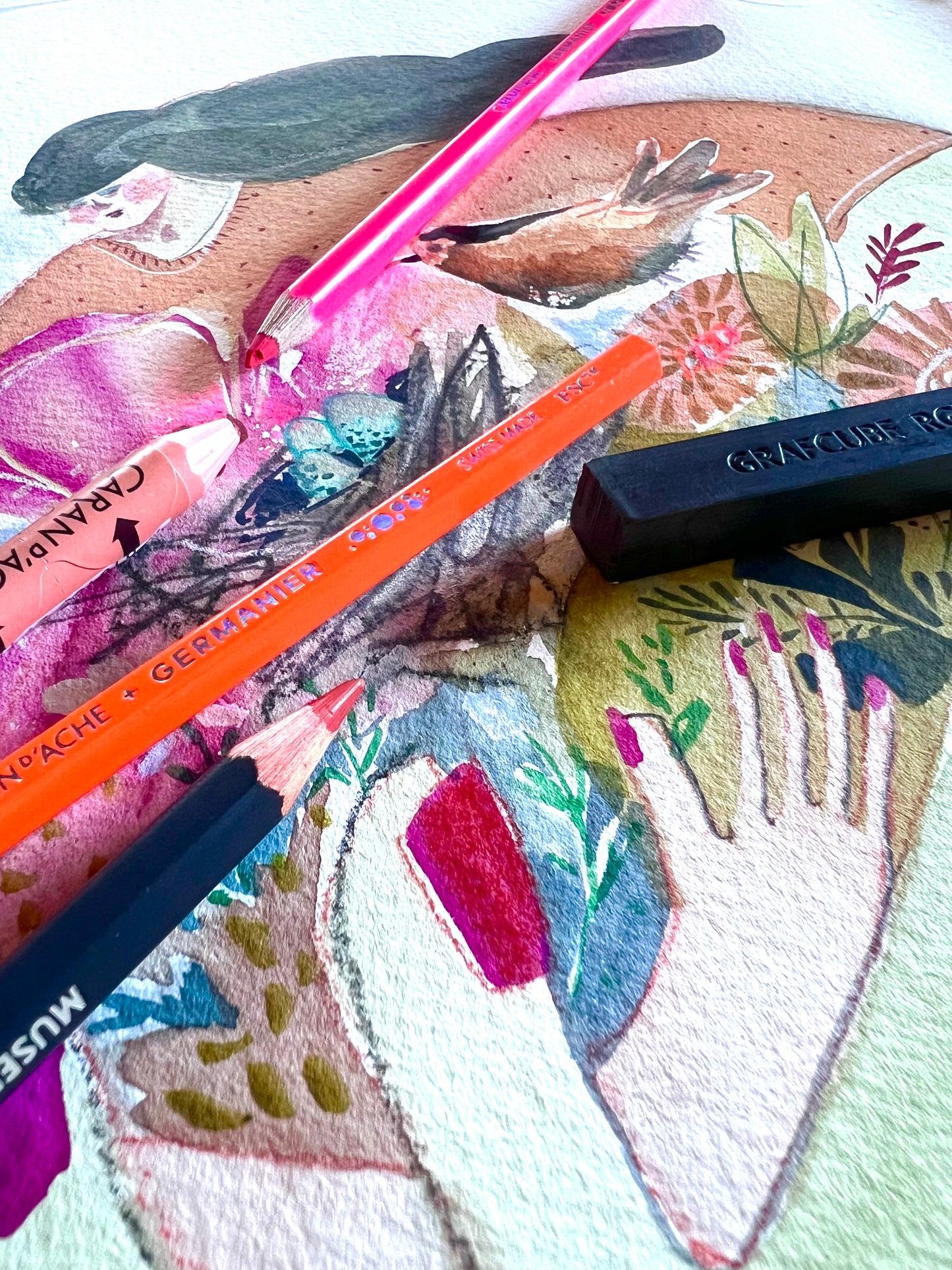 Mixed Media "Winter Garden"  with Rose Cowles