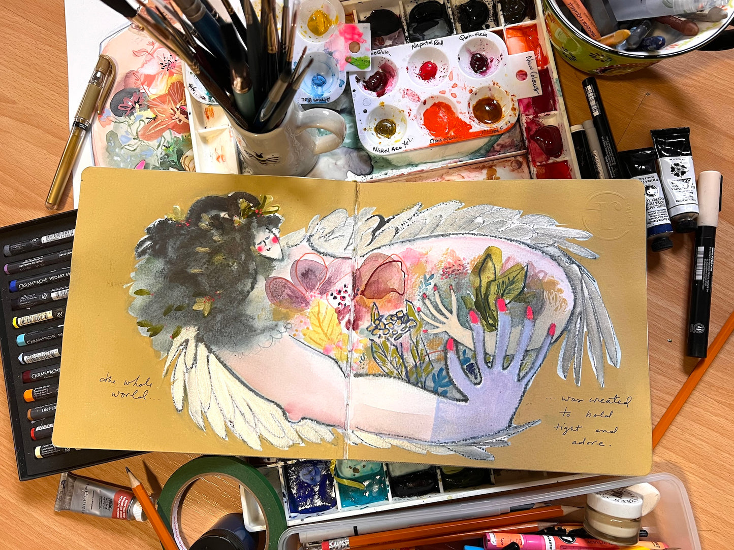 Mixed Media "Winter Garden"  with Rose Cowles