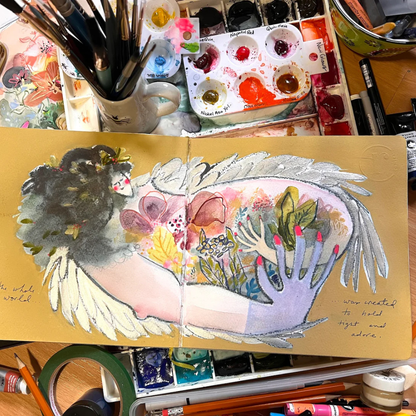 Mixed Media "Winter Garden"  with Rose Cowles