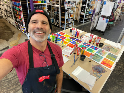 Print, Press, Surprise!  Gelli Arts® Play with Amsterdam Acrylics and Jeff Olson