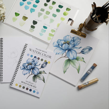 Layering Watercolour Strokes: Painting a Bold Blue Peony with Willow Wolfe