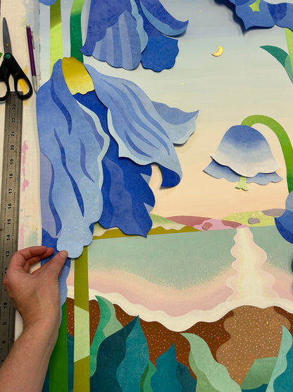 Botanical Still Life Collage with Celan Bouillet
