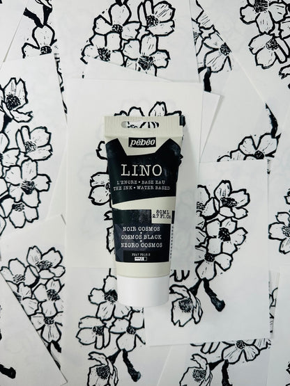 Pébéo Lino Block Printing: Create Stunning Florals with Max Black!