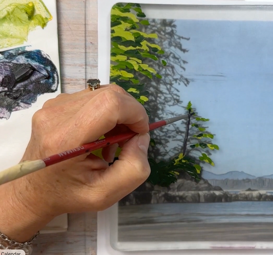Painting in Reverse - Direct Painting on a Gel Plate with Lisa Riehl