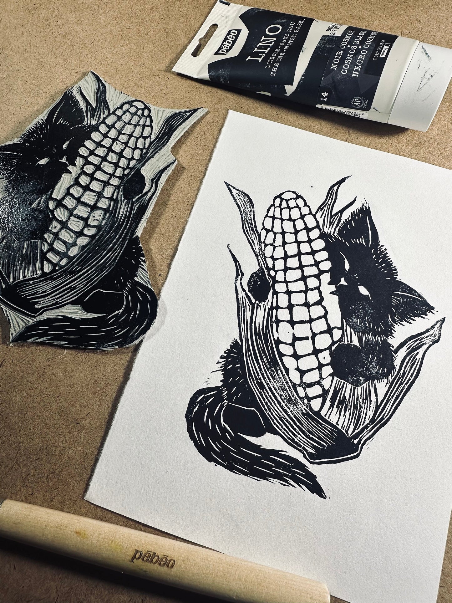 Pébéo Linocut Printing: Autumn Kittens with Max Black