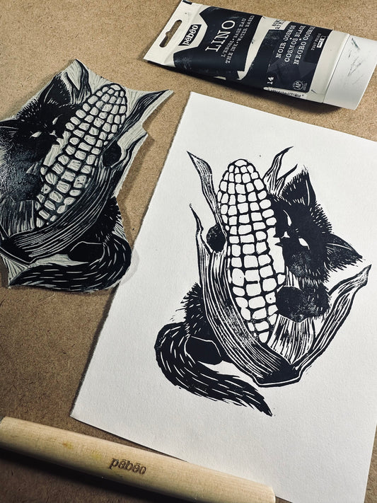Pébéo Linocut Printing: Autumn Kittens with Max Black