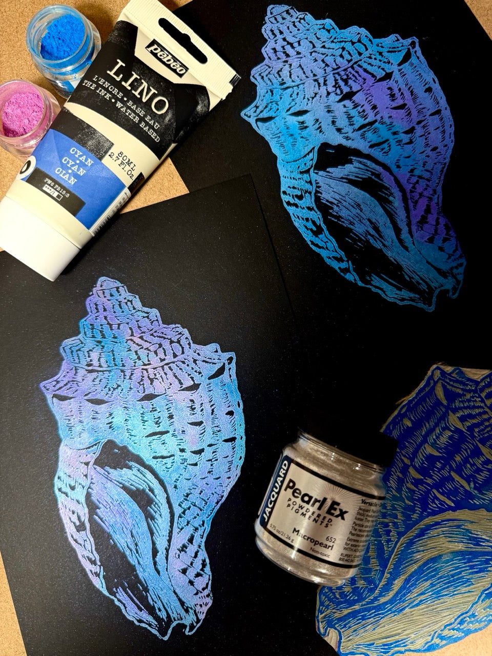 PEBEO Linocut Printmaking with JACQUARD PearlEx Pigments