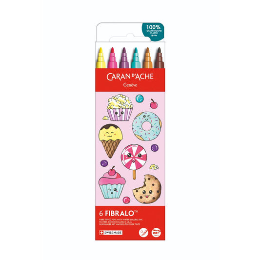 Caran d'Ache Kawaii Fibralo Fibre-tipped Pen Set of 6 - Candy World, front of box